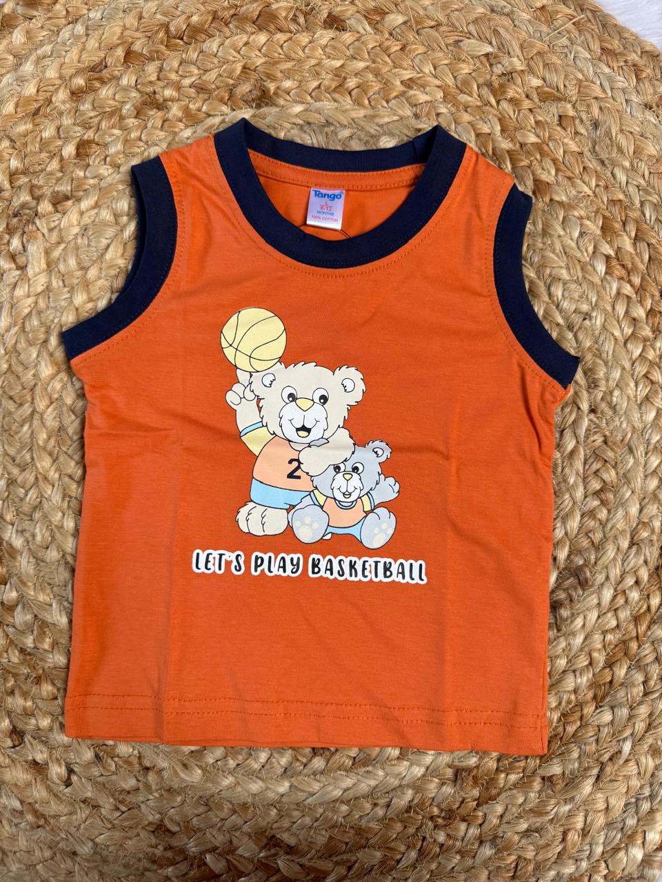 Baby Vest – Orange Teddy