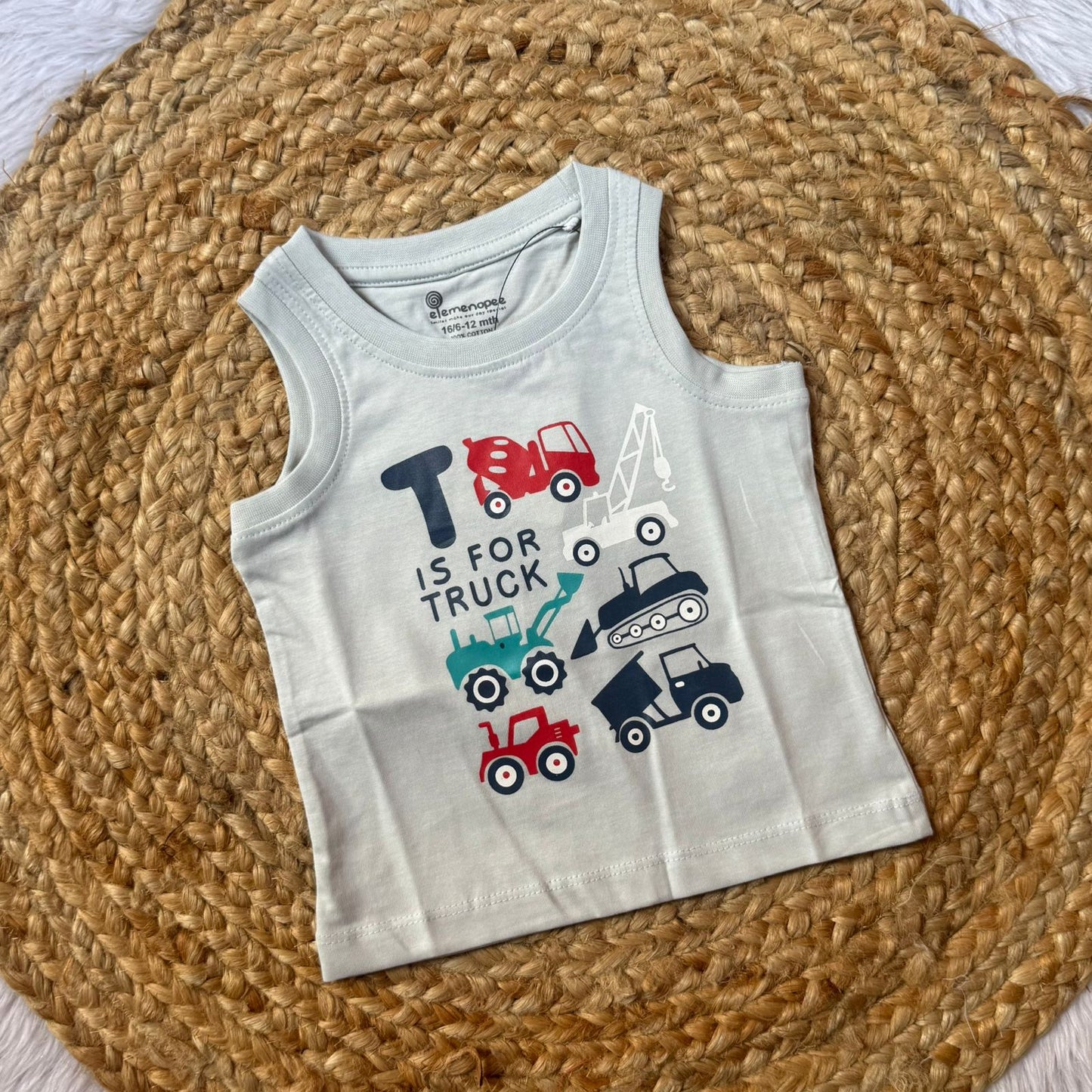 Baby Vest – Grey Truck