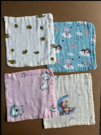 Muslin 6 Layer Wipes - ASSORTED