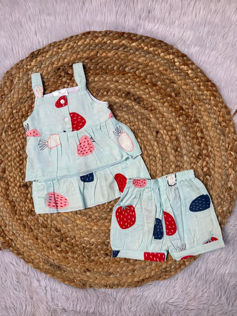 Girl Baby Sets - Blue Strawberry