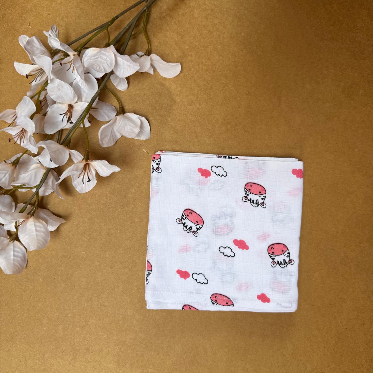 Muslin Small Baby Bath towel - Cow Face