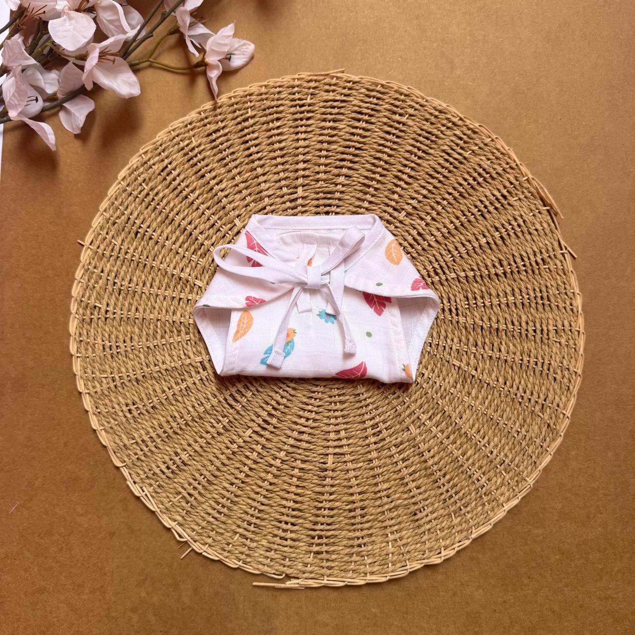 Muslin Baby Nappy - Leaves