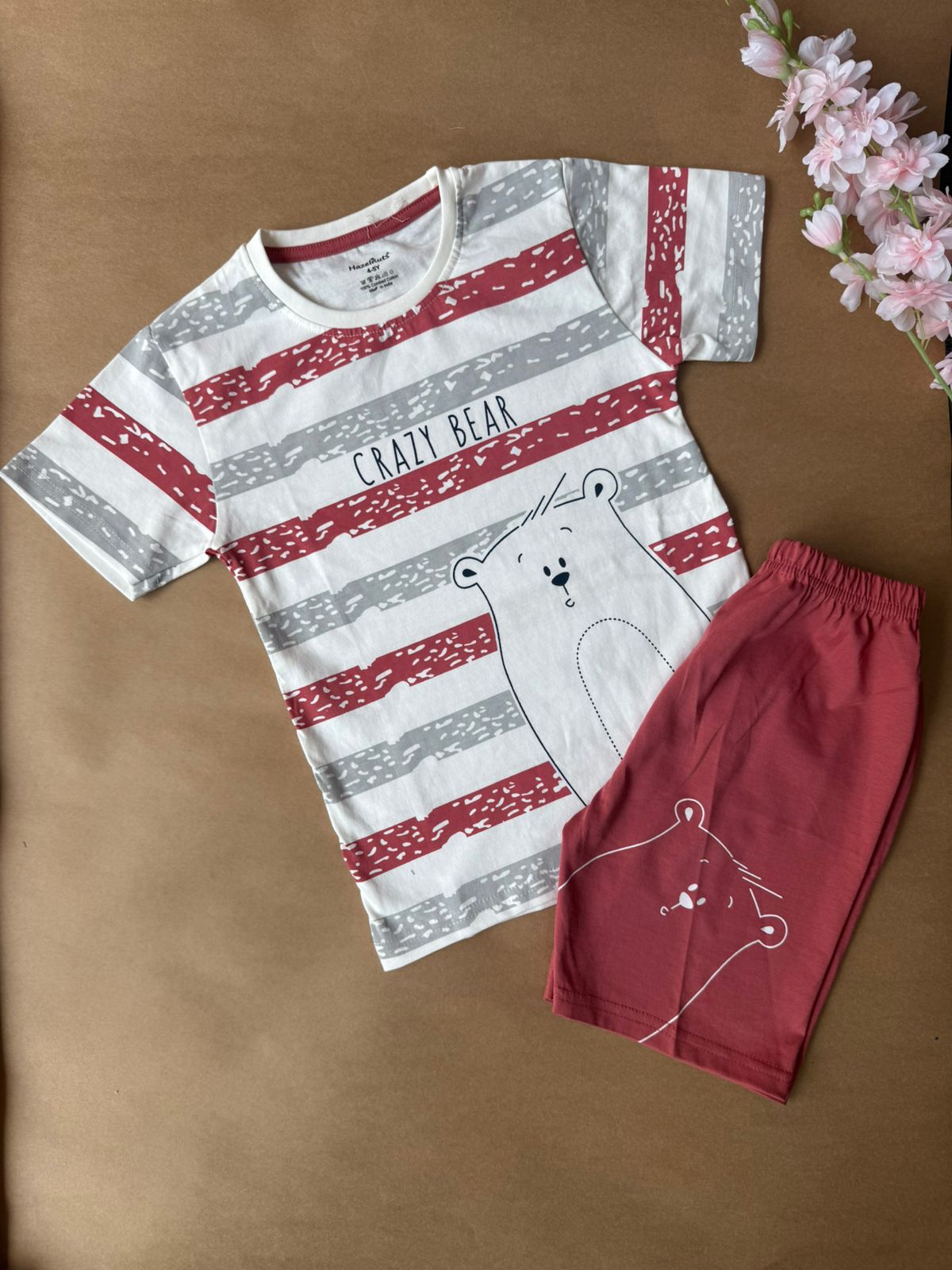 Premium Co-Ord Sets - Maroon Crazy Bear