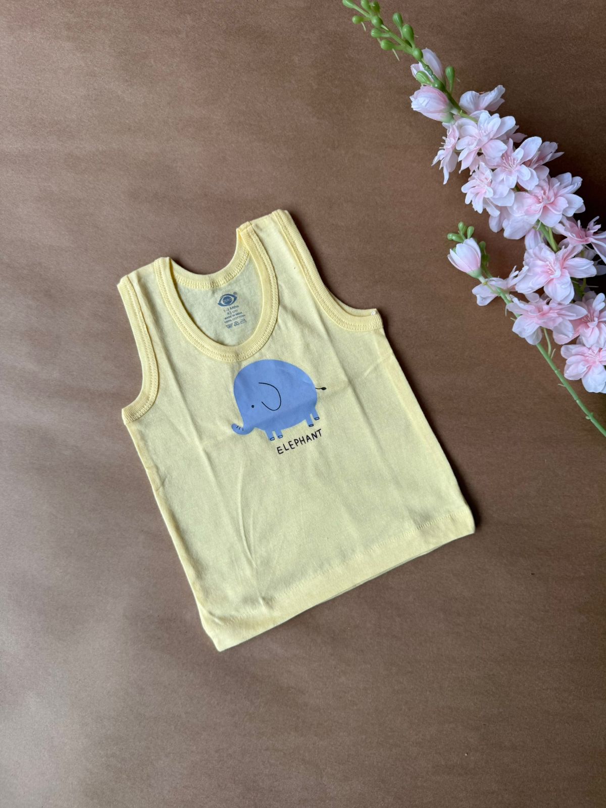 Baby Boy Vest - Yellow Elephants