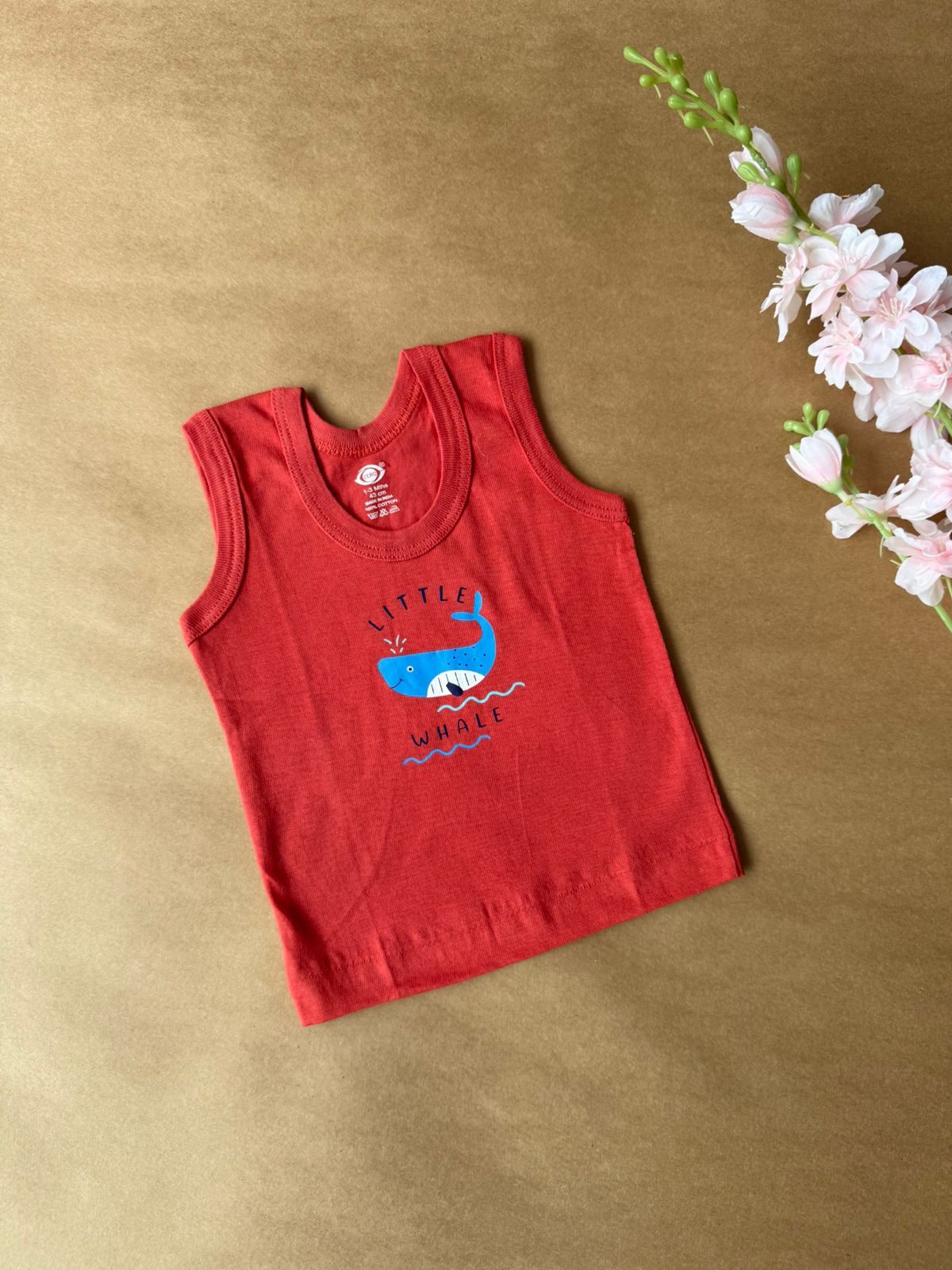 Baby Boy Vest - Red Dolphin