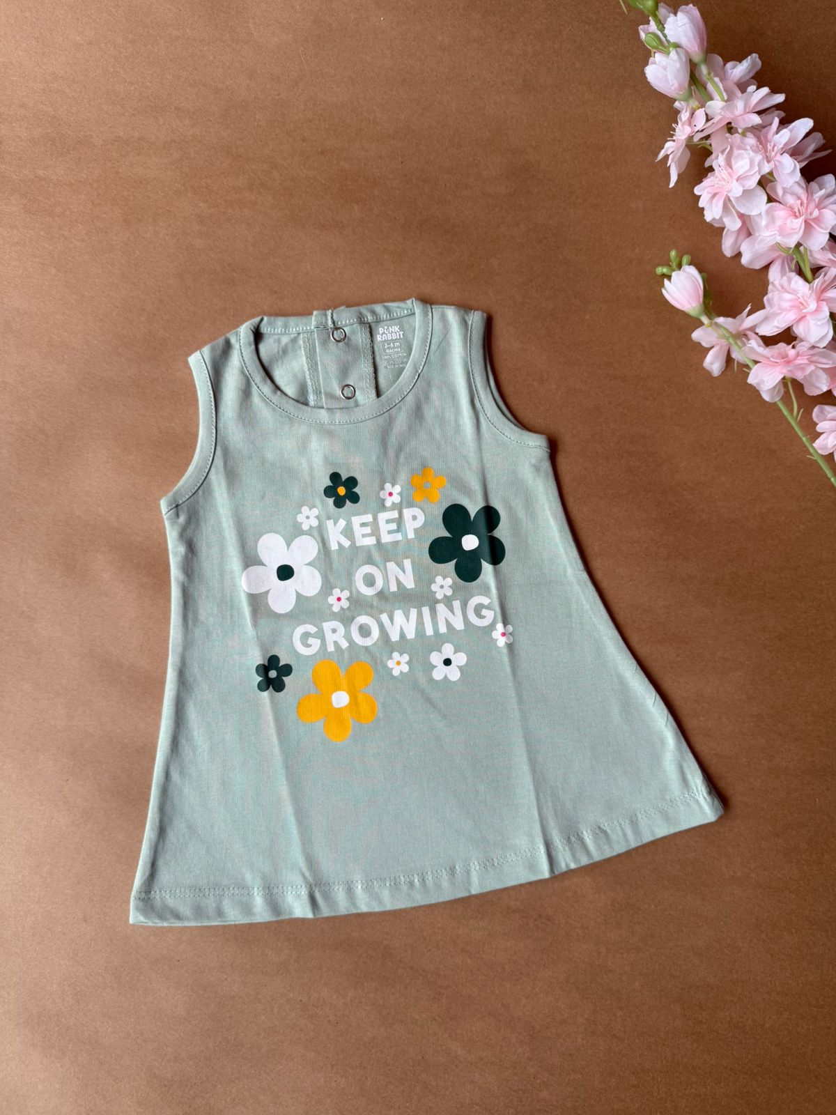 Premium Baby A-Line Frocks - Green Flowers