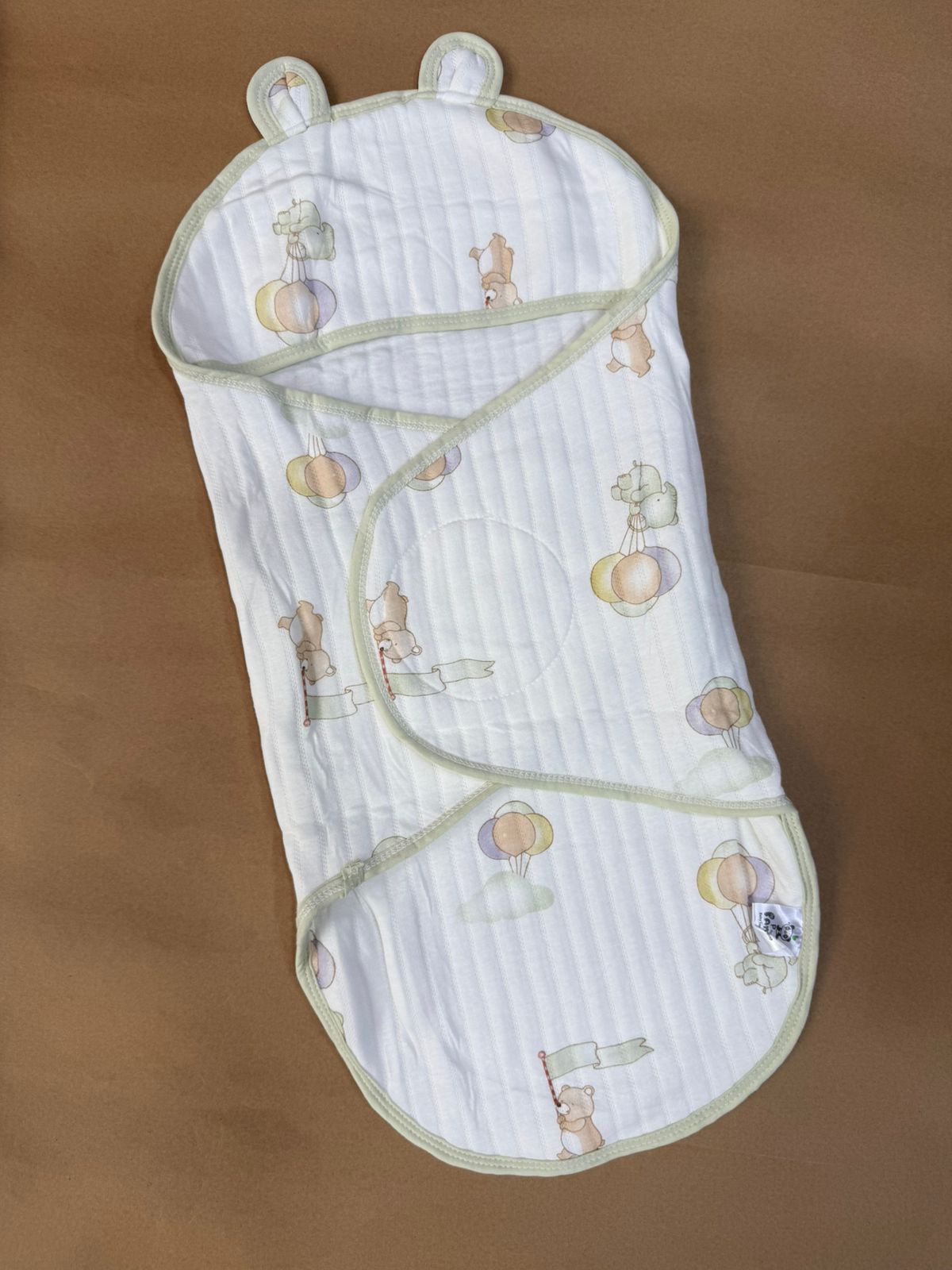 Premium Baby Swaddle - Green Balloon Velcro Type