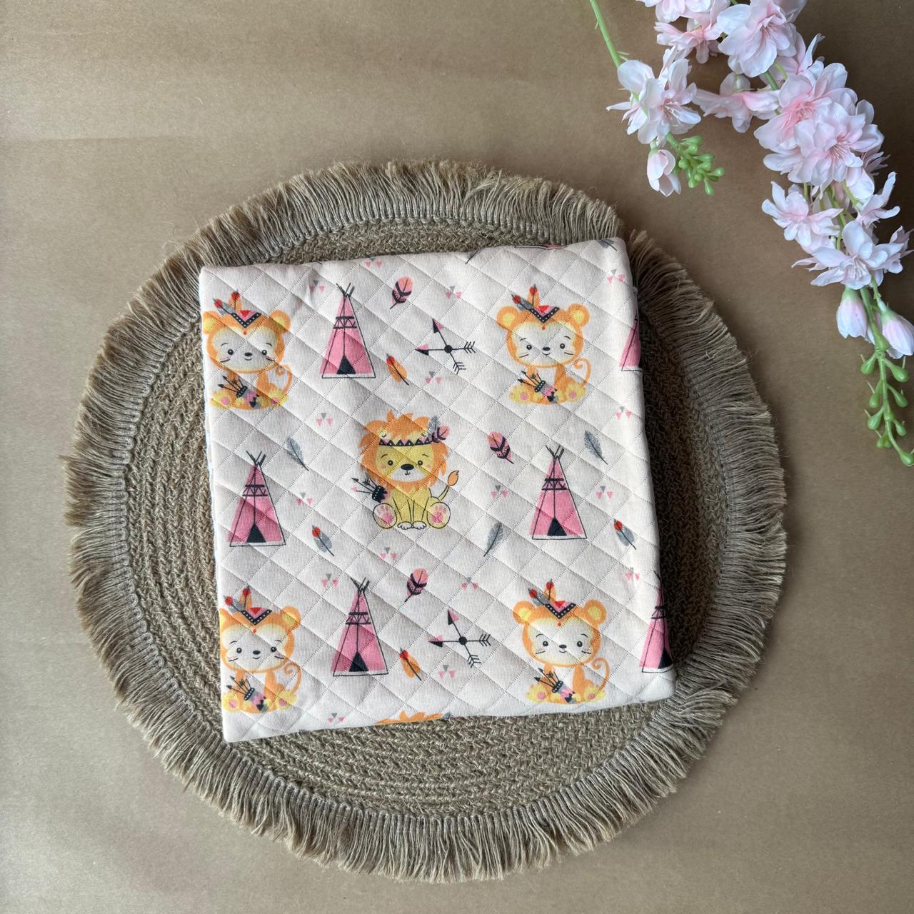 Premium Swaddle/ Wrapper/ Receiving Blanket - Cartoon Lion