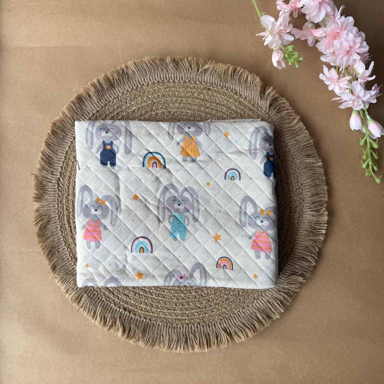 Premium Swaddle/ Wrapper/ Receiving Blanket - Grey Rabbit