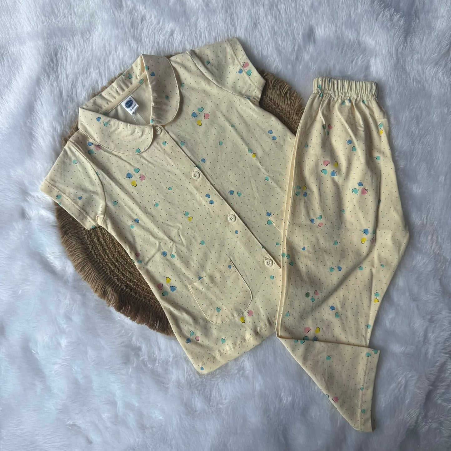Baby Collar Night Suits - Yellow