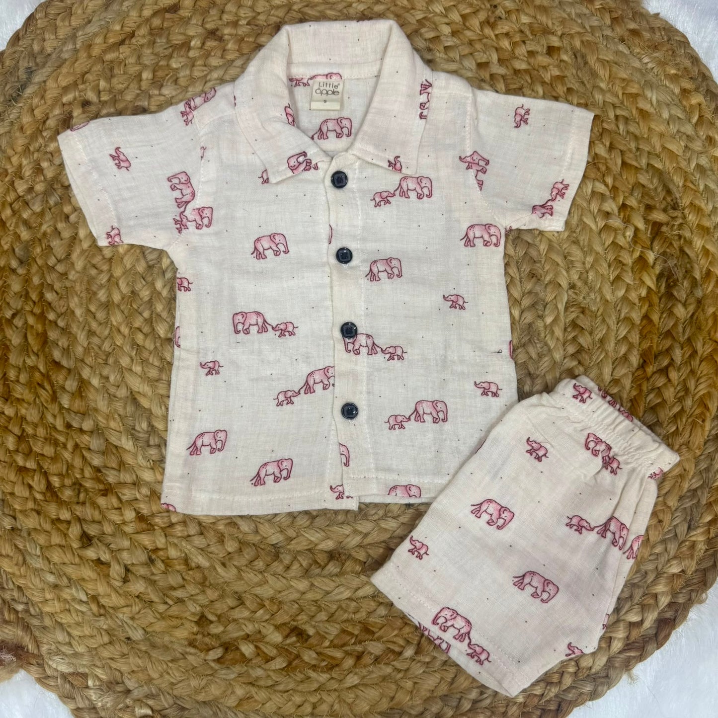 Boys Shirt and Shorts Set - Elephants