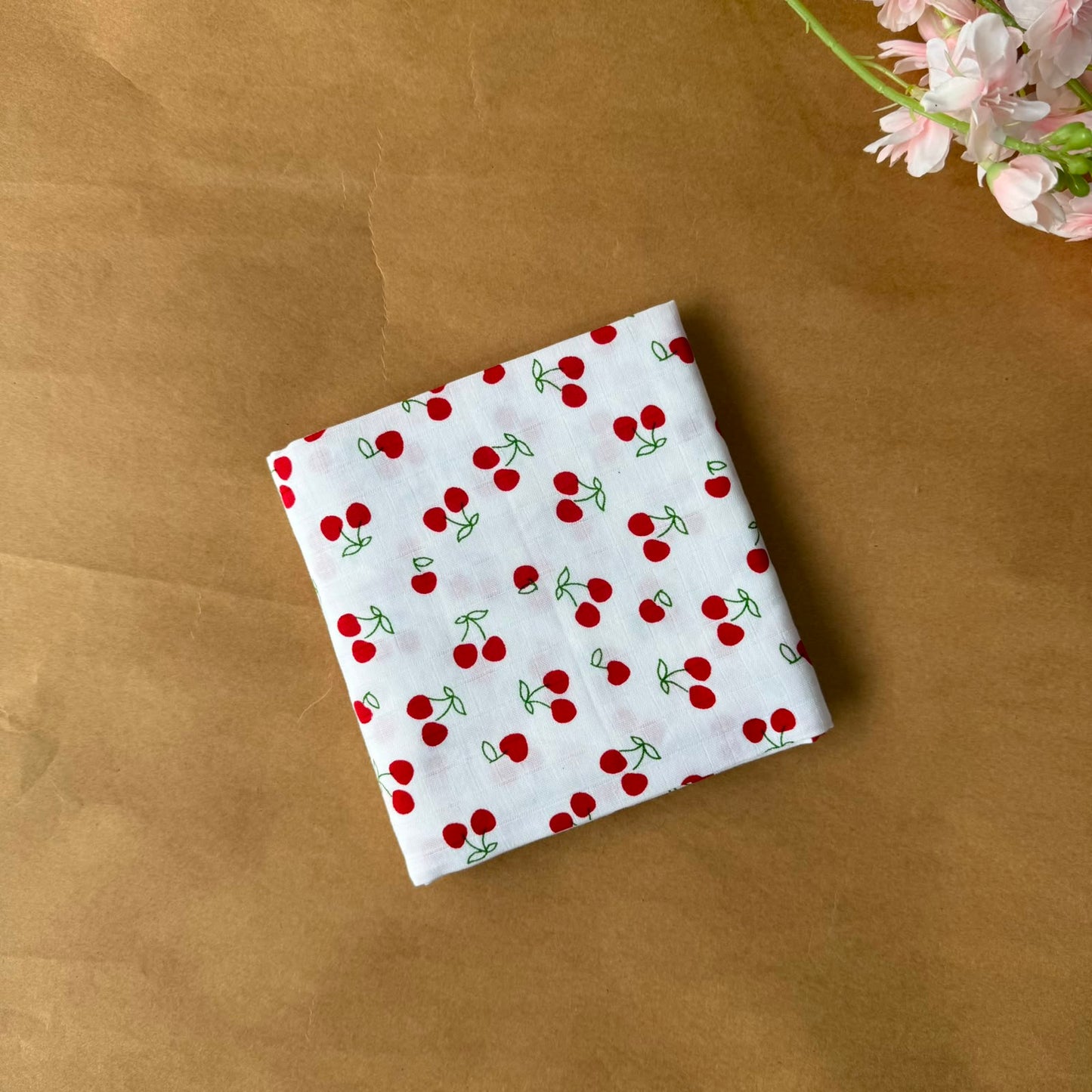 Muslin Swaddle/ Towel - Cherry