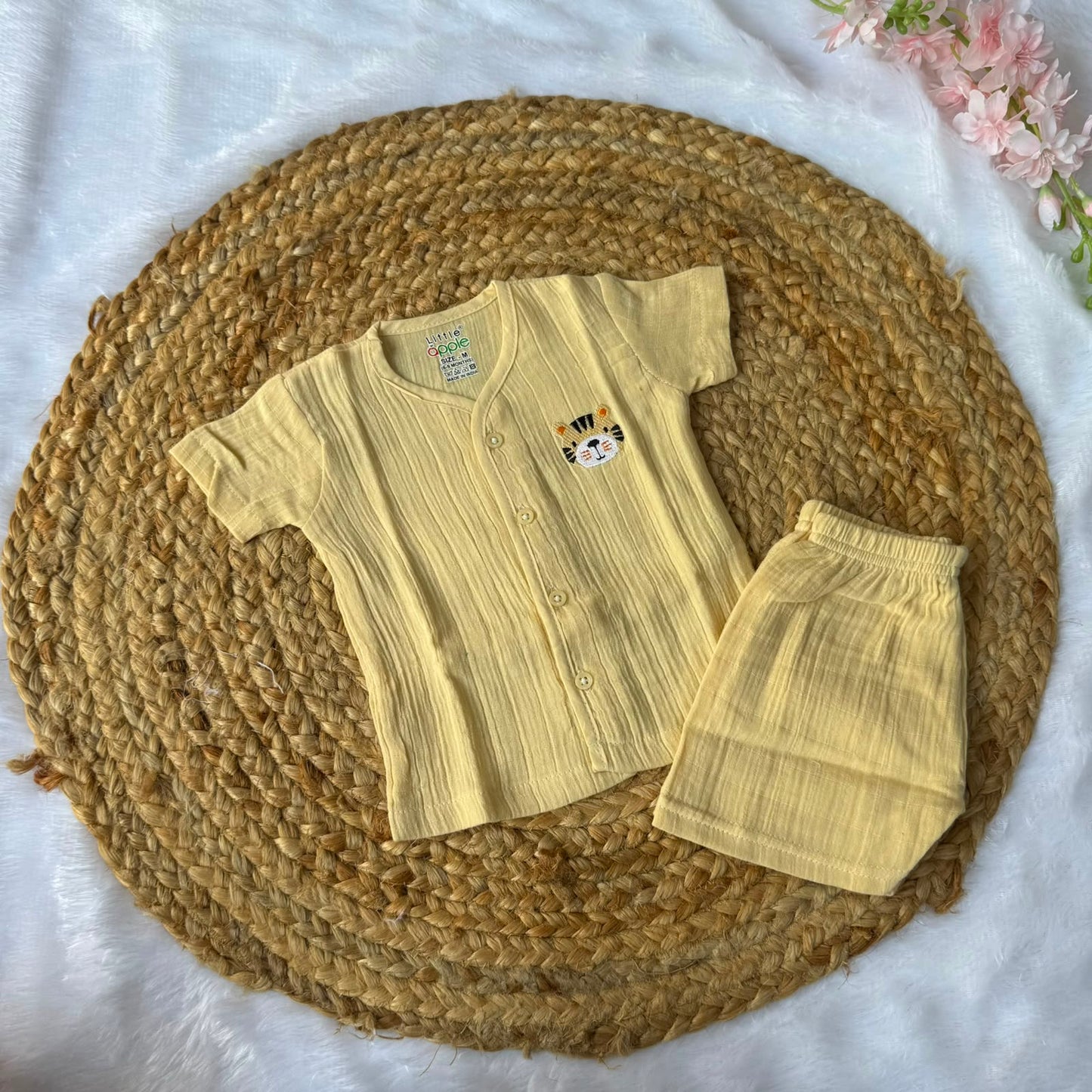 Muslin Jabla and Shorts Set - Light Yellow