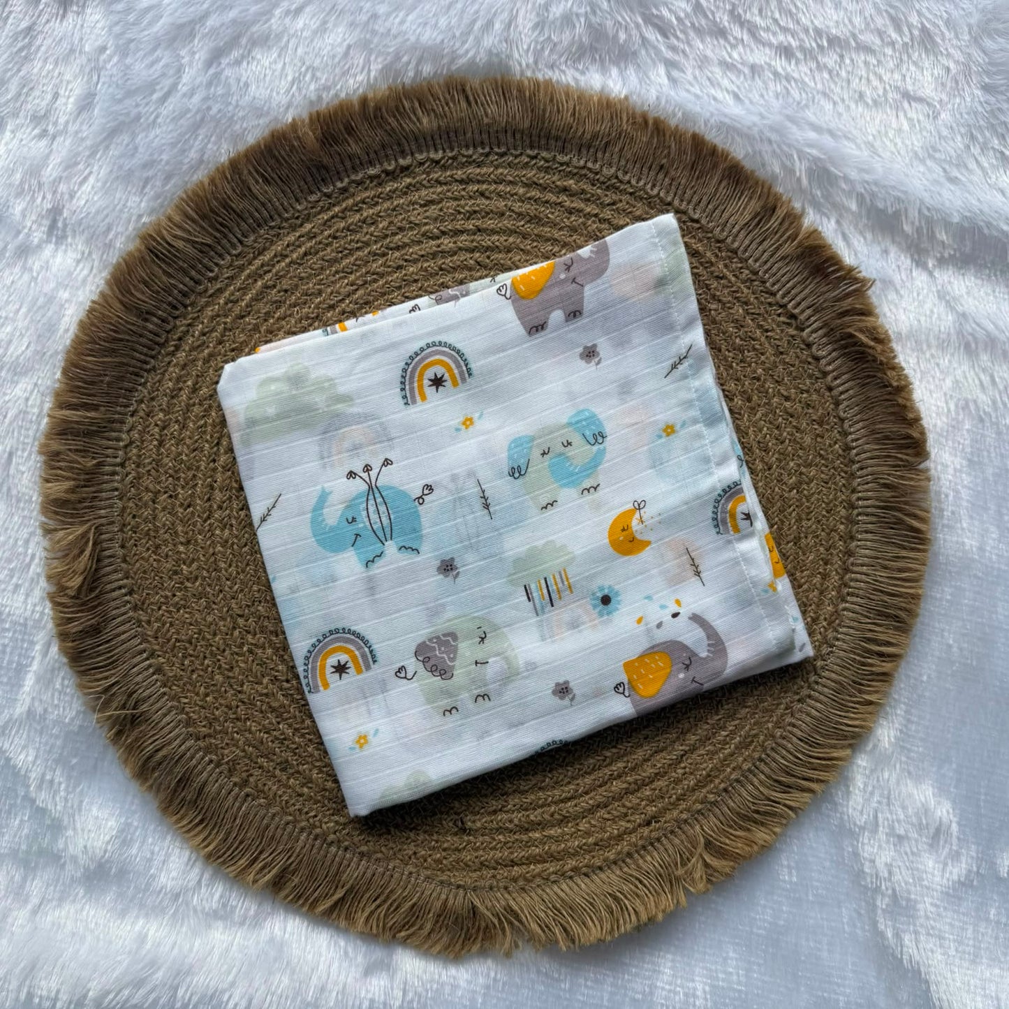 Muslin Adults Bath Towels - Elephants