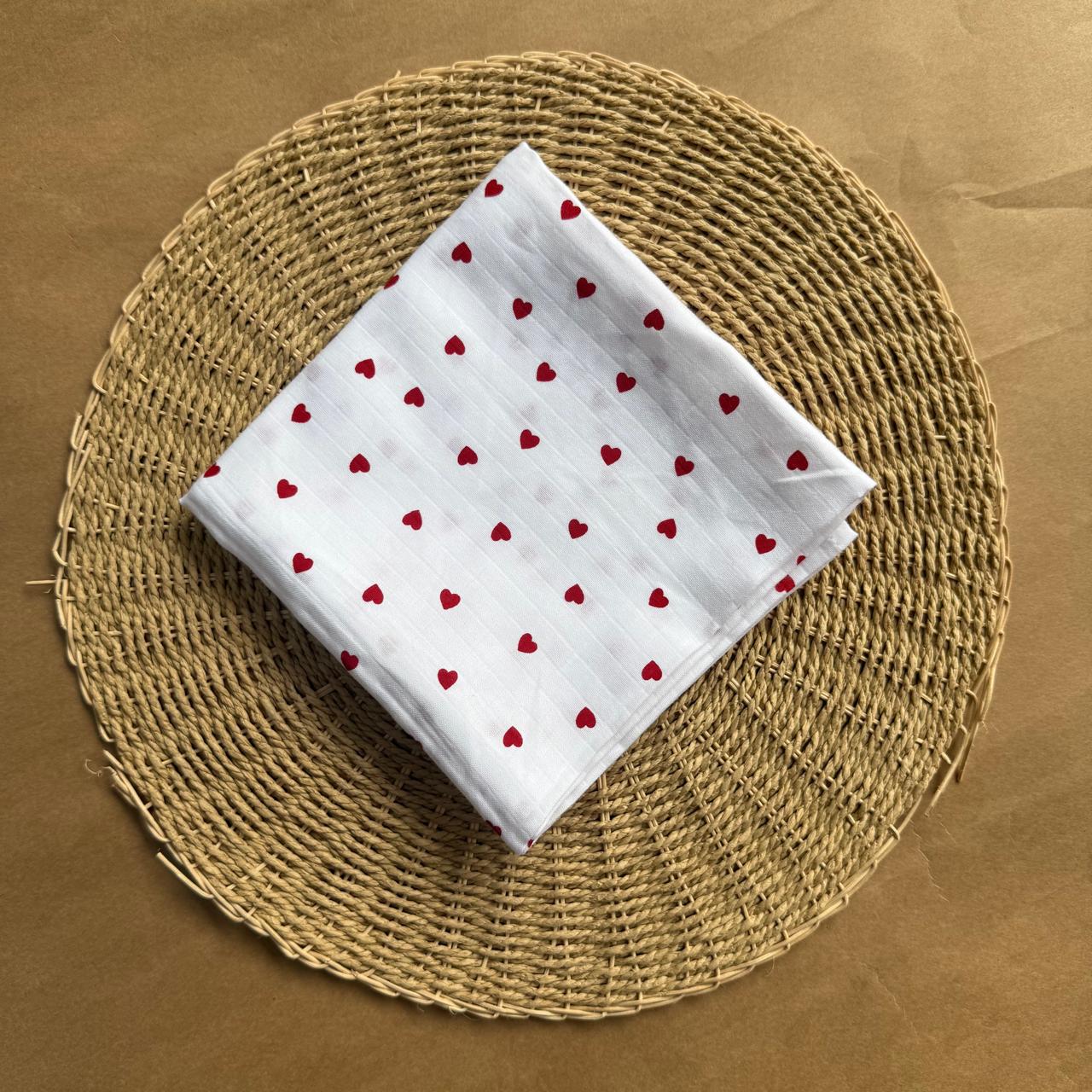 Muslin Small Baby Bath towel - Hearts