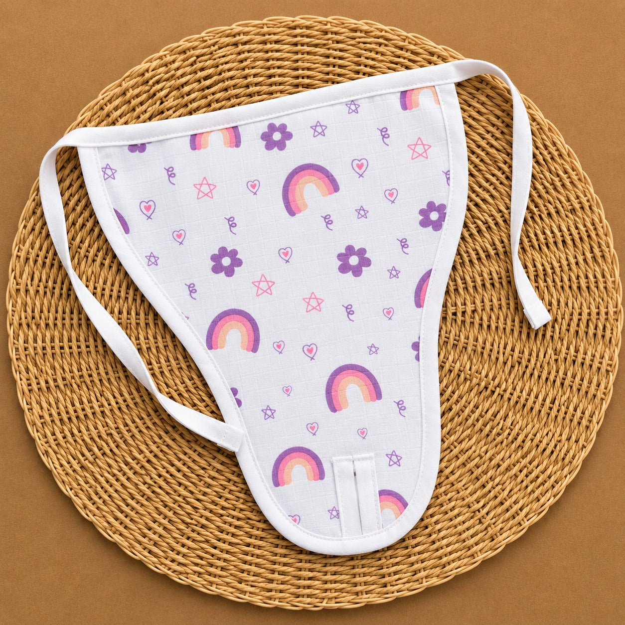 Premium Muslin Baby Nappy - Purple Rainbow