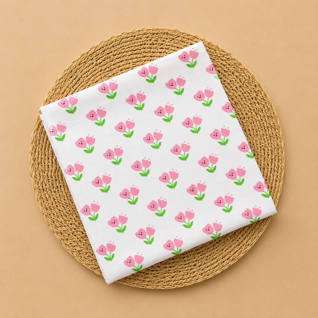 Muslin Swaddle/ Towel - Pink Flowers