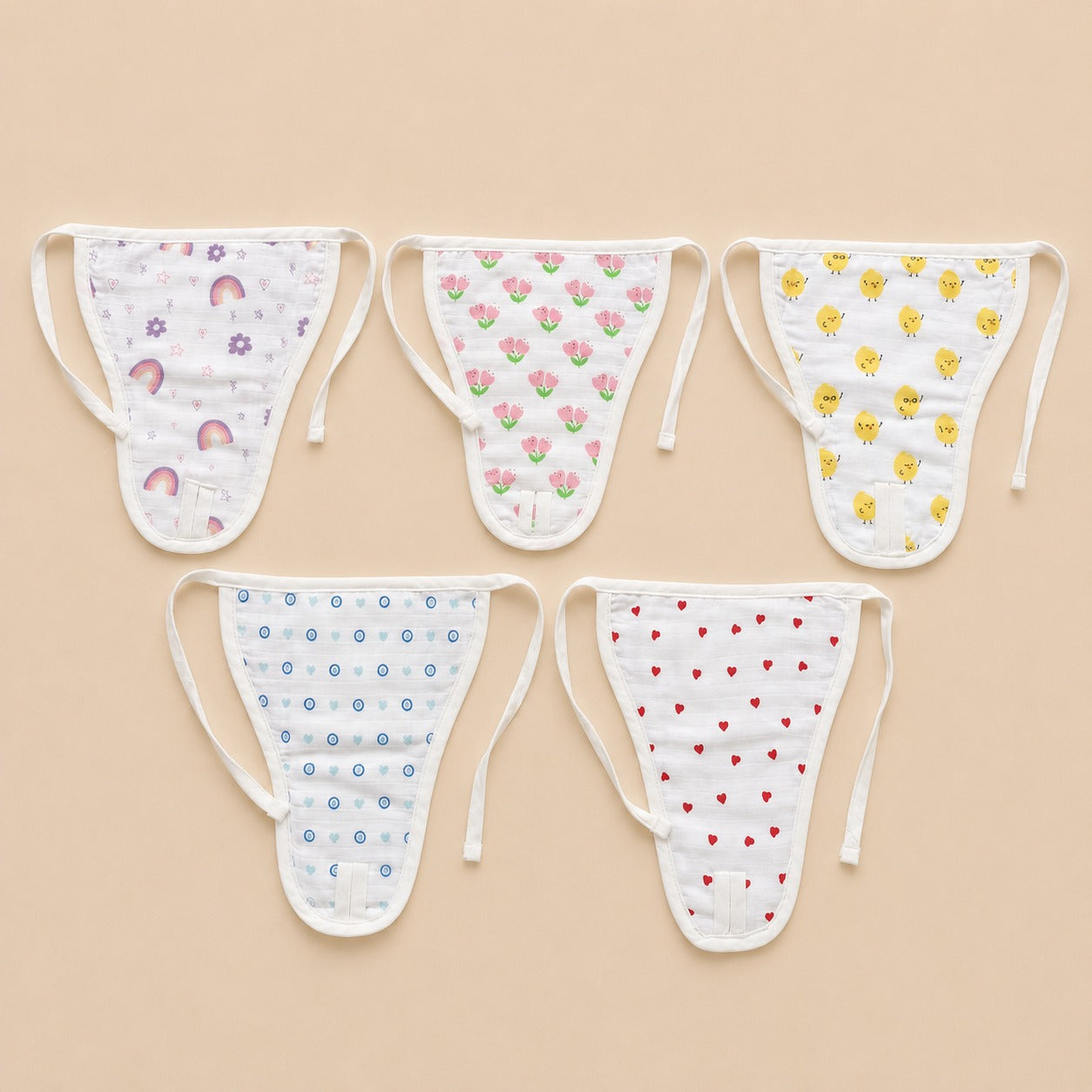Premium Muslin Baby Nappy Combo (5 pcs)