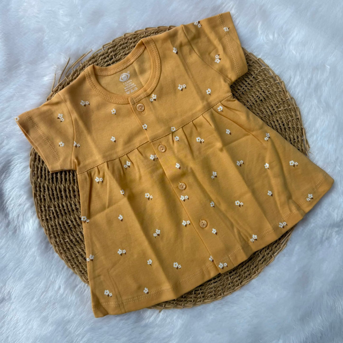 Premium Baby Knitted Frocks - Mustard