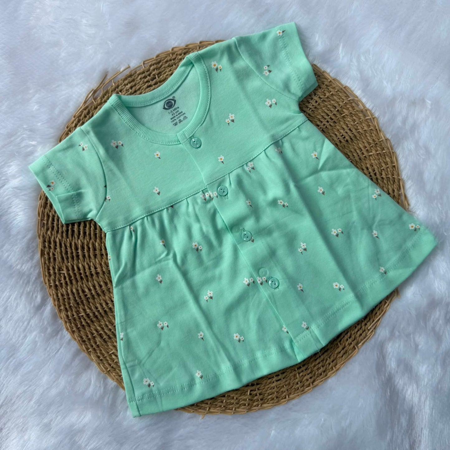 Premium Baby Knitted Frocks - Pista Green