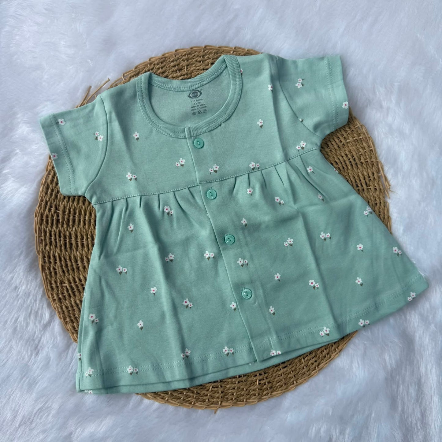Premium Baby Knitted Frocks - Peacock Green