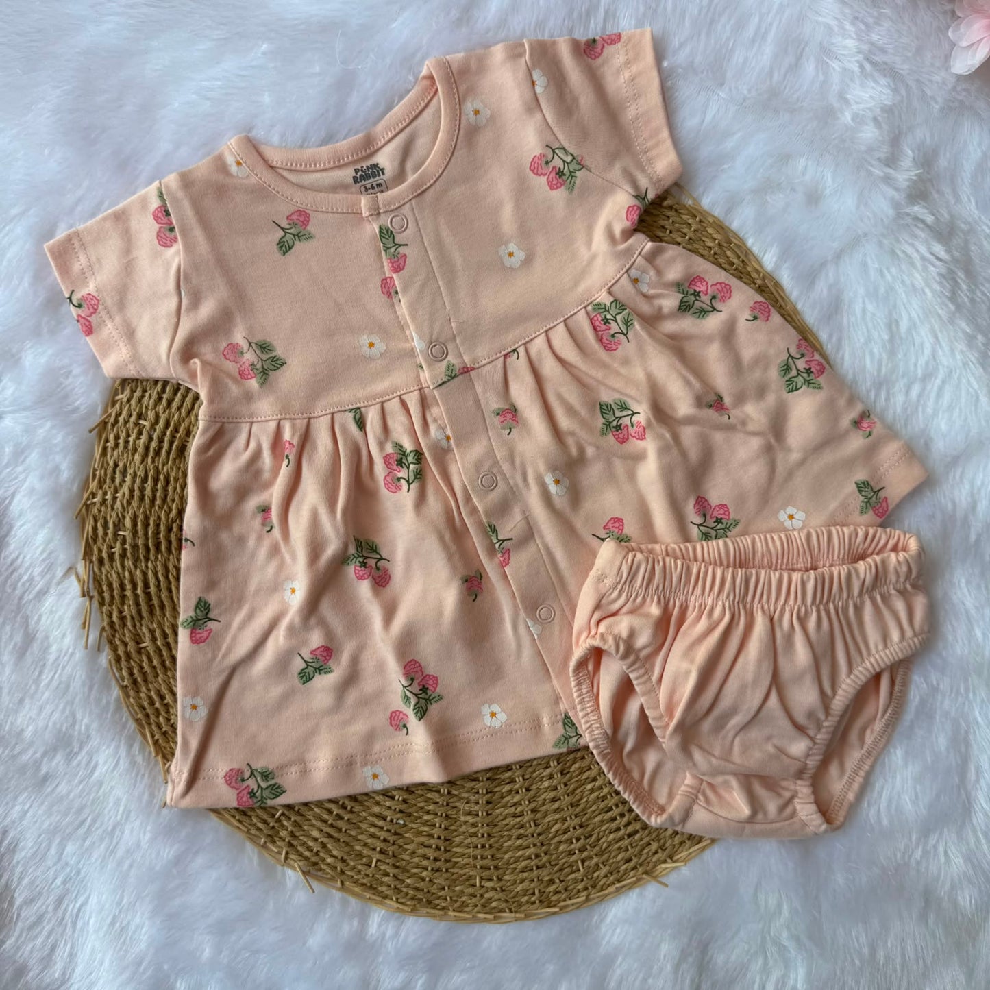 Premium Baby Knitted Frocks with inserts - Light Orange