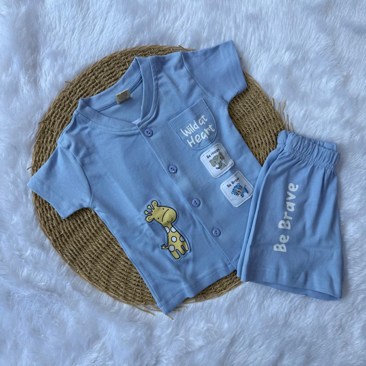 Baby Boy Sets - Blue Giraffe