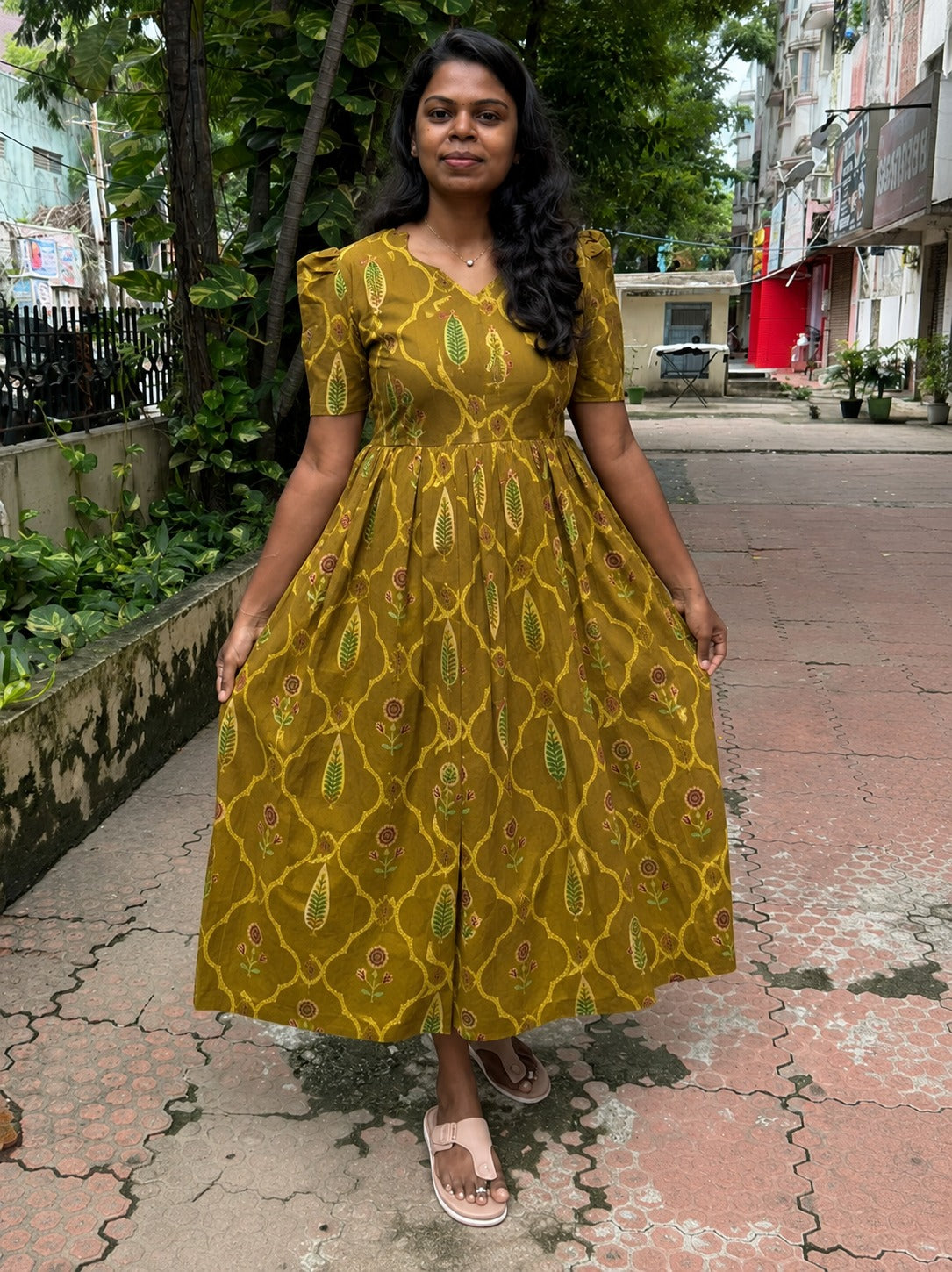 Mustard Feeding Maxi Dress