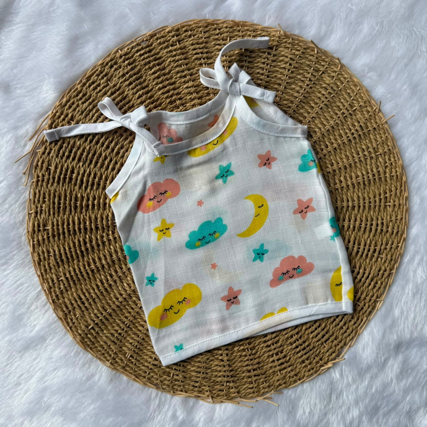 Muslin Baby Knot Jabla - Moon, Clouds & Stars