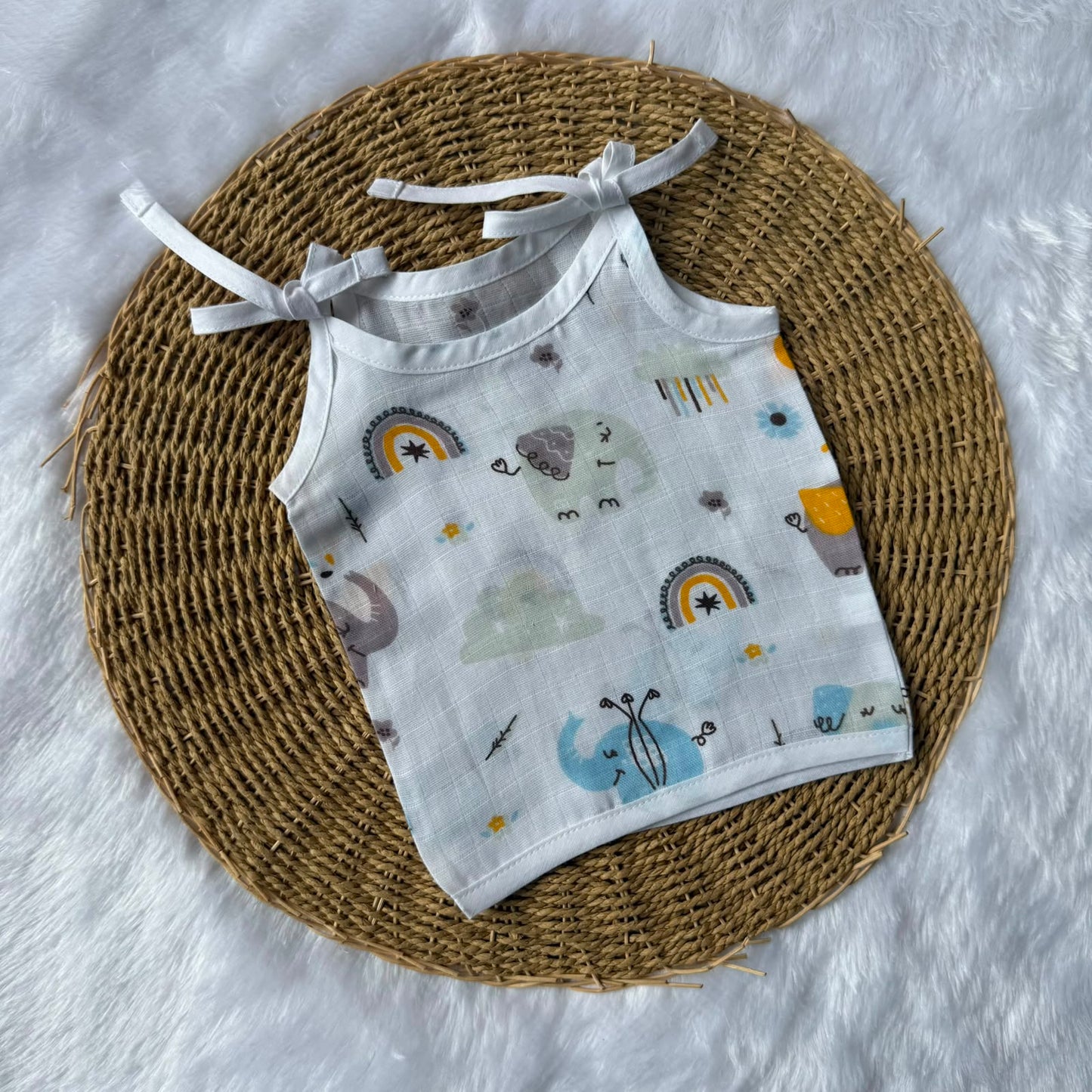 Muslin Baby Knot Jabla - Elephants