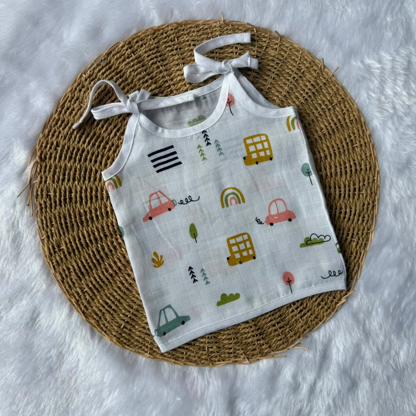 Muslin Baby Knot Jabla - Yellow Car