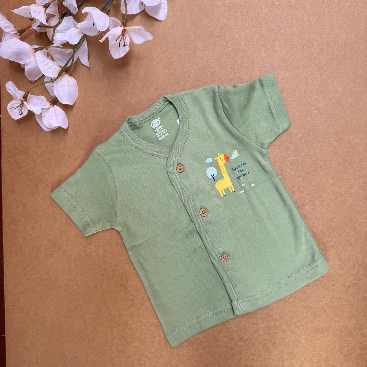 Knitted Baby Jabla with Sleeve - Green Giraffe