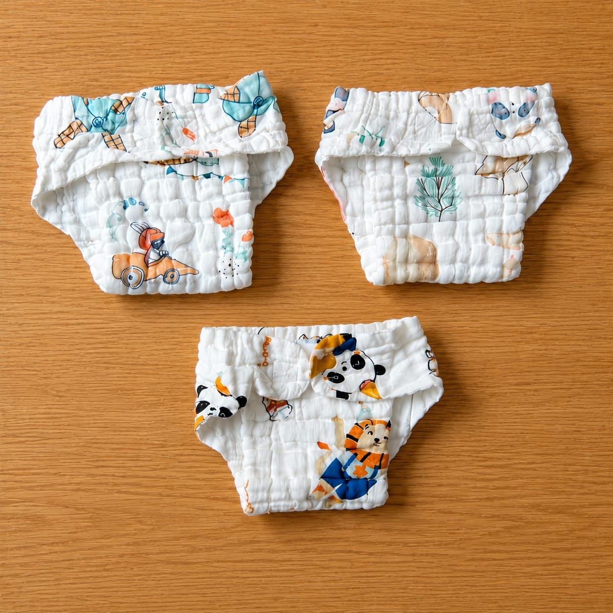 Muslin 6 layer Baby Nappy Combo (3pcs) (Assorted)
