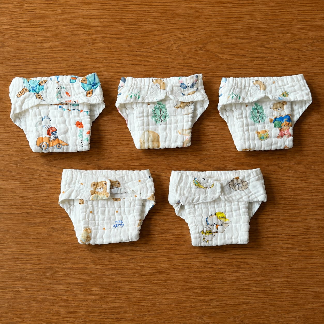 Muslin 6 layer Baby Nappy Combo (5pcs) (Assorted)