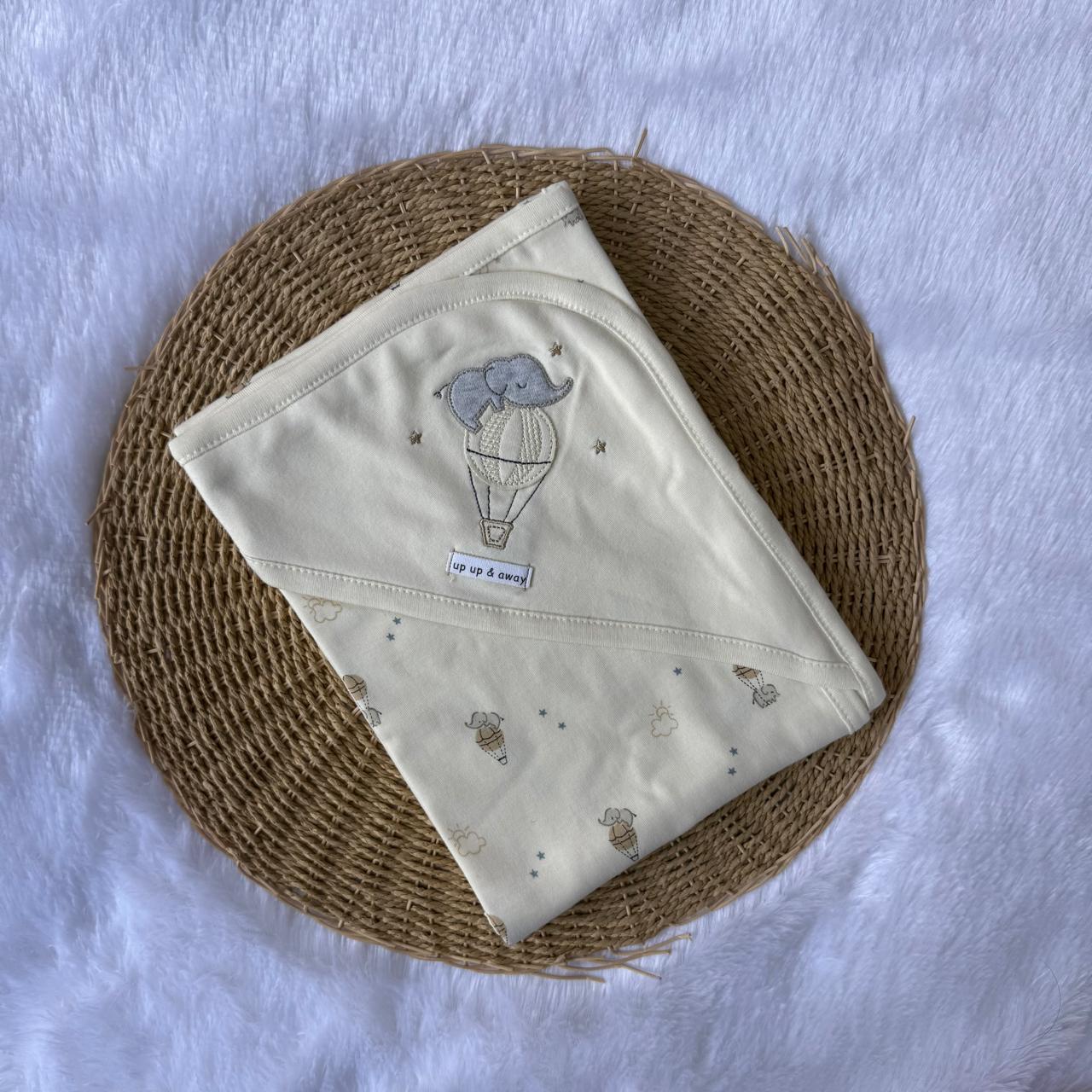 Knitted Hooded Towel - Half white