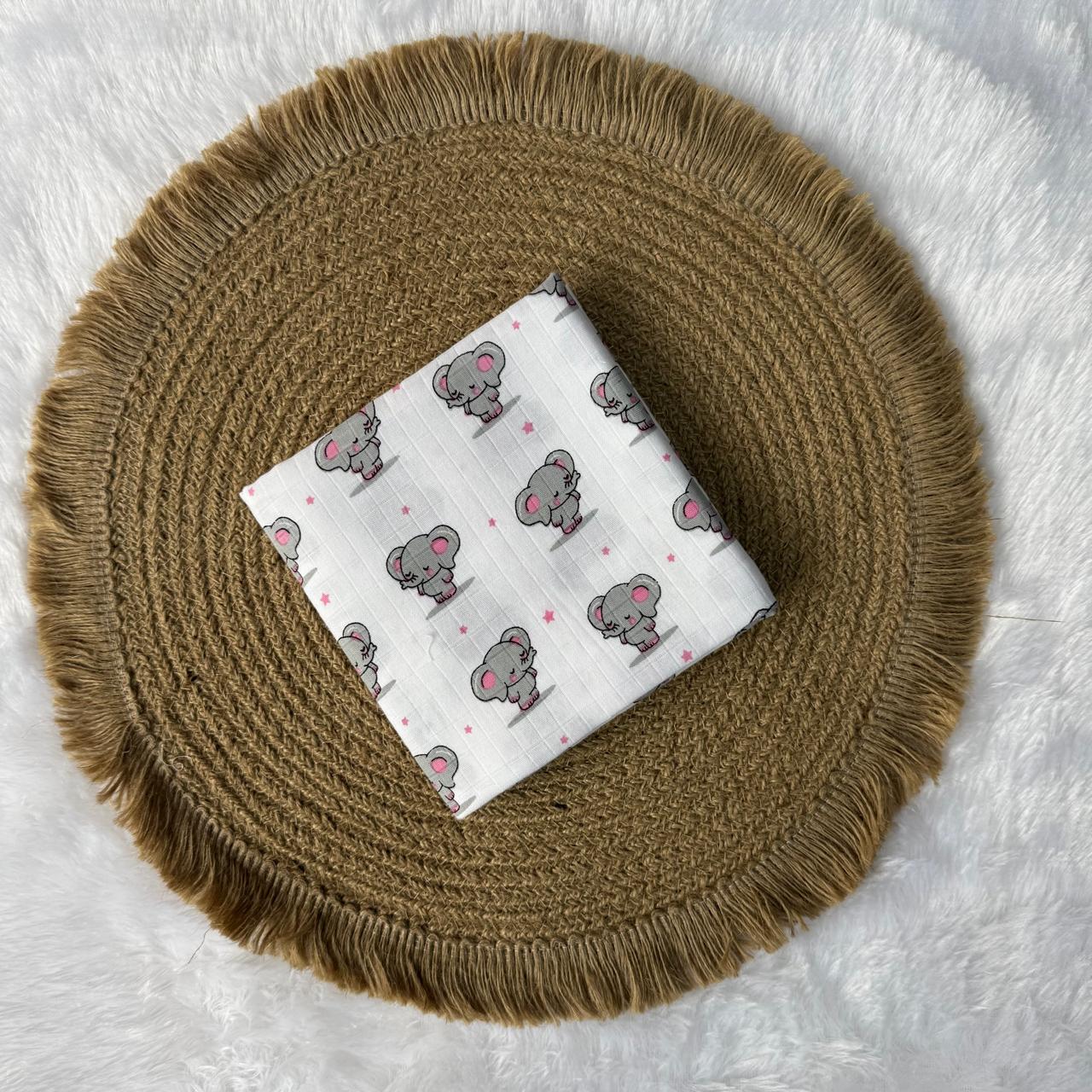 Muslin Swaddle/ Towel - Dancing Elephants