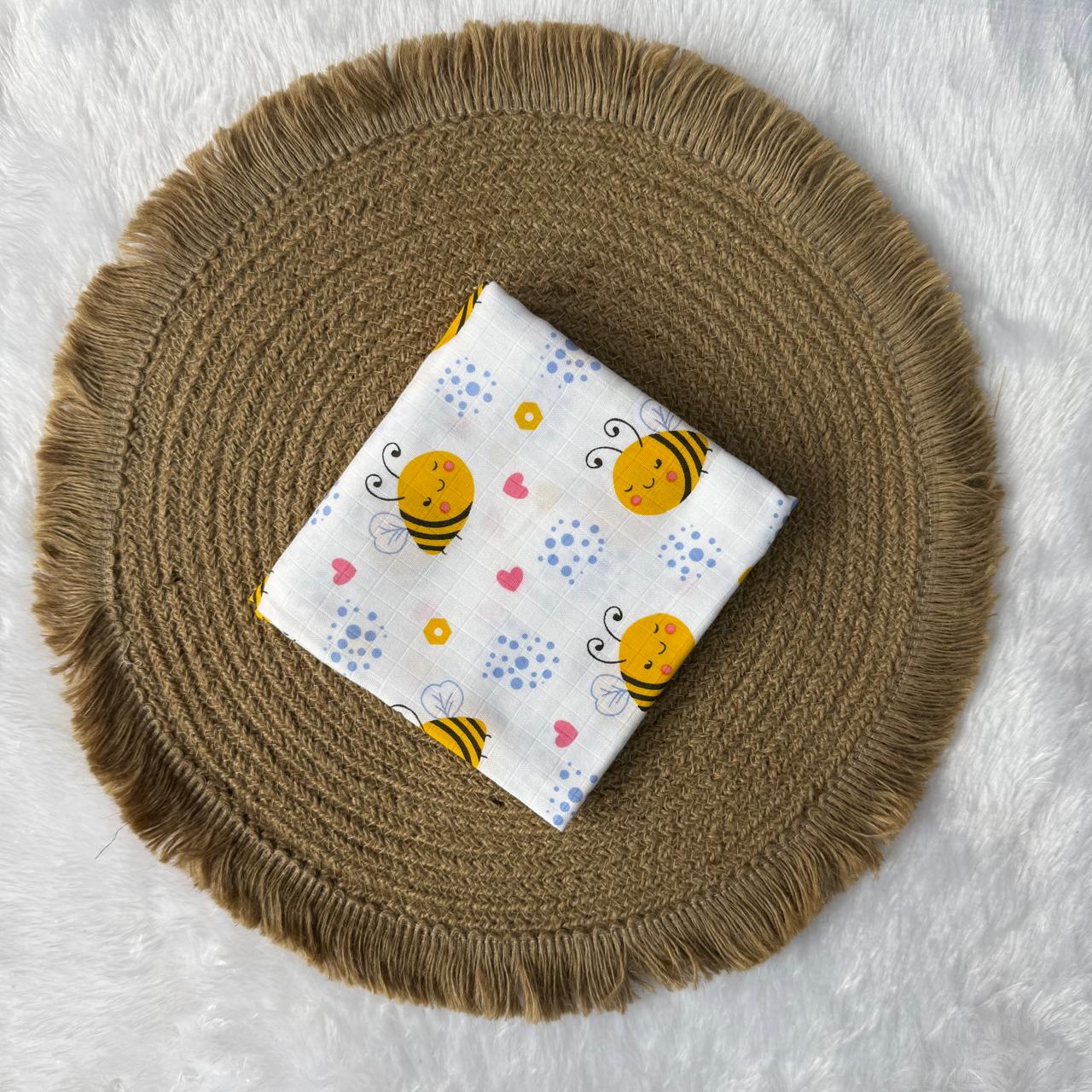 Muslin Swaddle/ Towel - Honey Bee