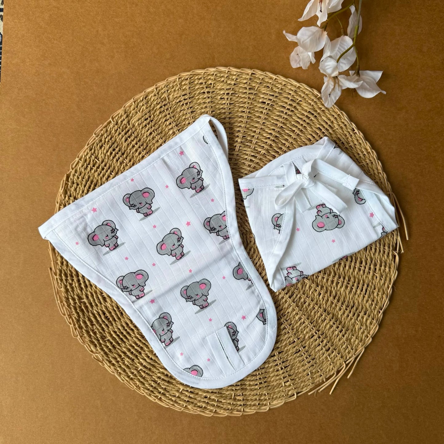 Premium Muslin Baby Nappy - Dancing Elephants