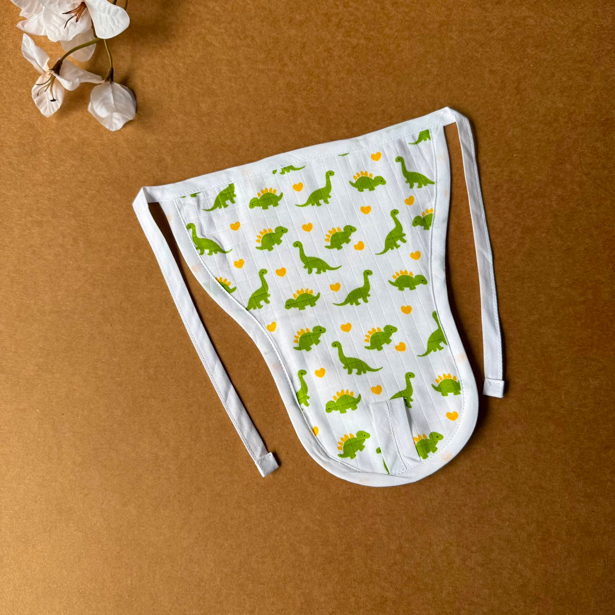Premium Muslin Baby Nappy - Green Dino