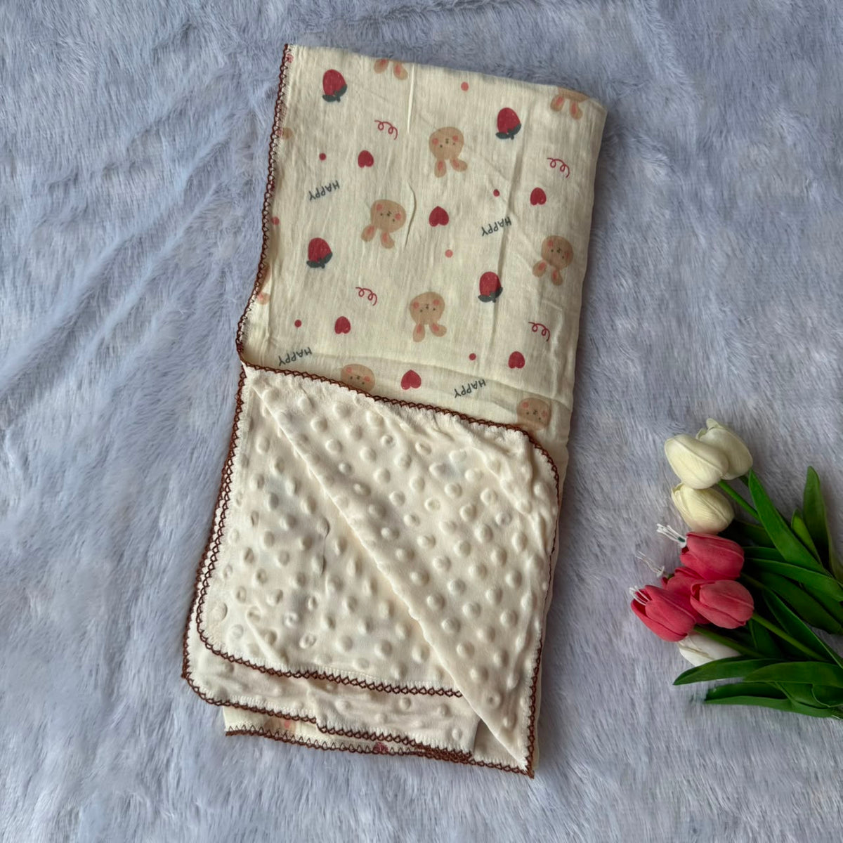 Muslin Bubble Blanket - Happy