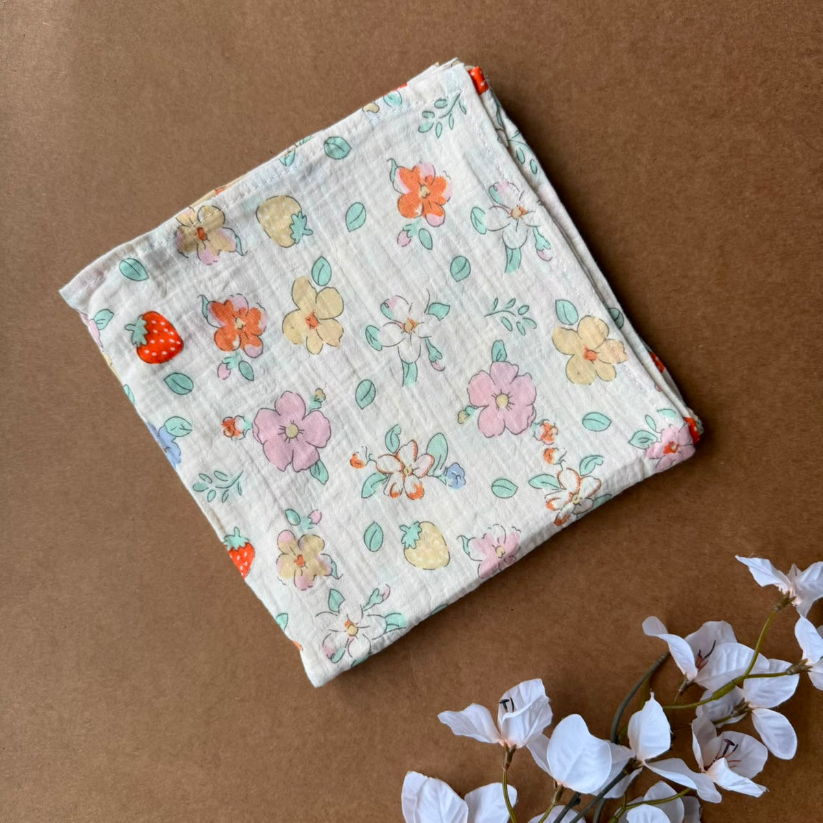 Premium double layer crinkled swaddle - Florals