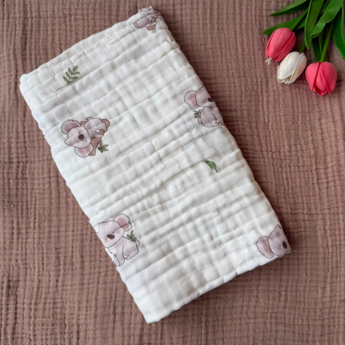 Muslin 6 Layer Bath Towels - Koala