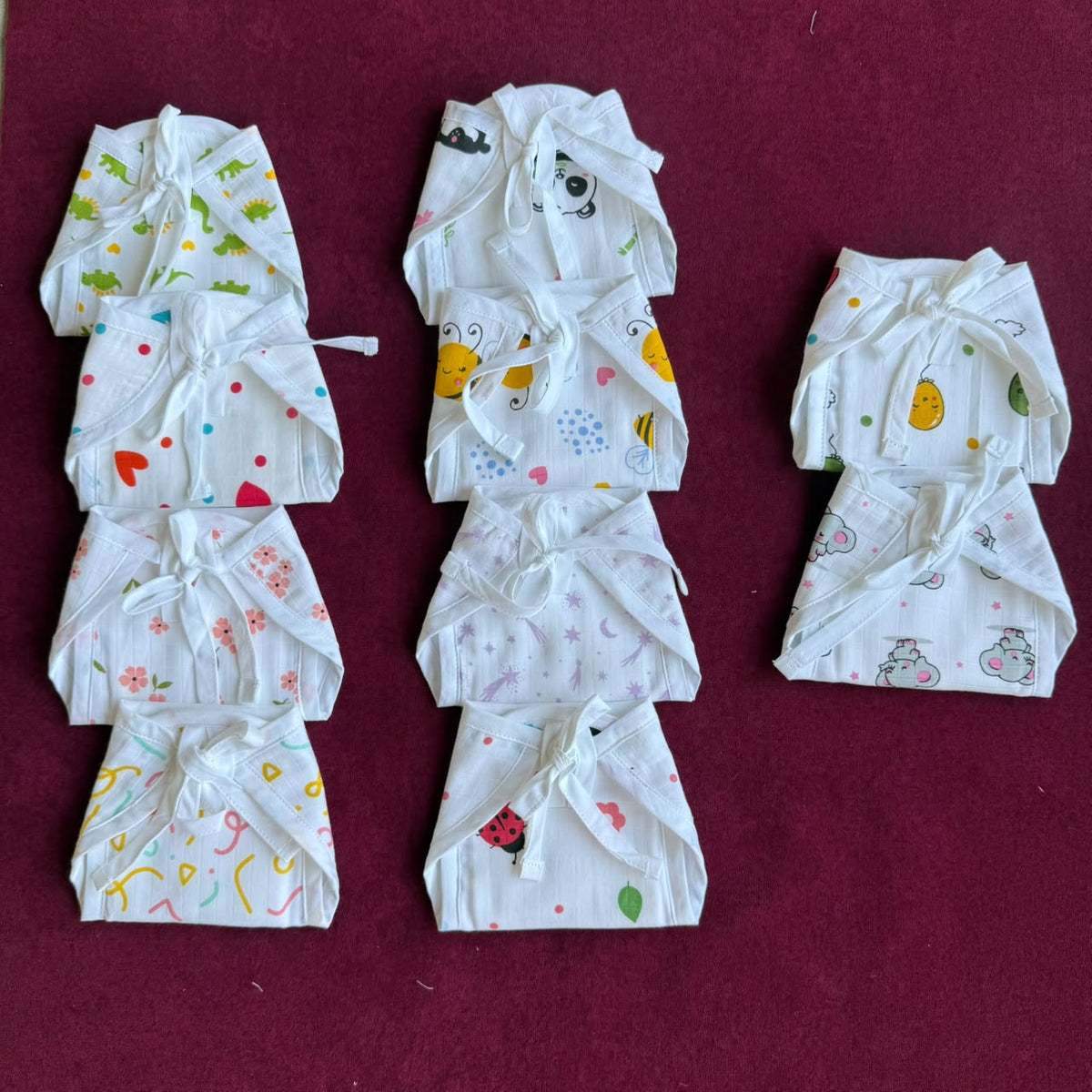 Premium Muslin Baby Nappy Combo (10 pcs) (Assorted)