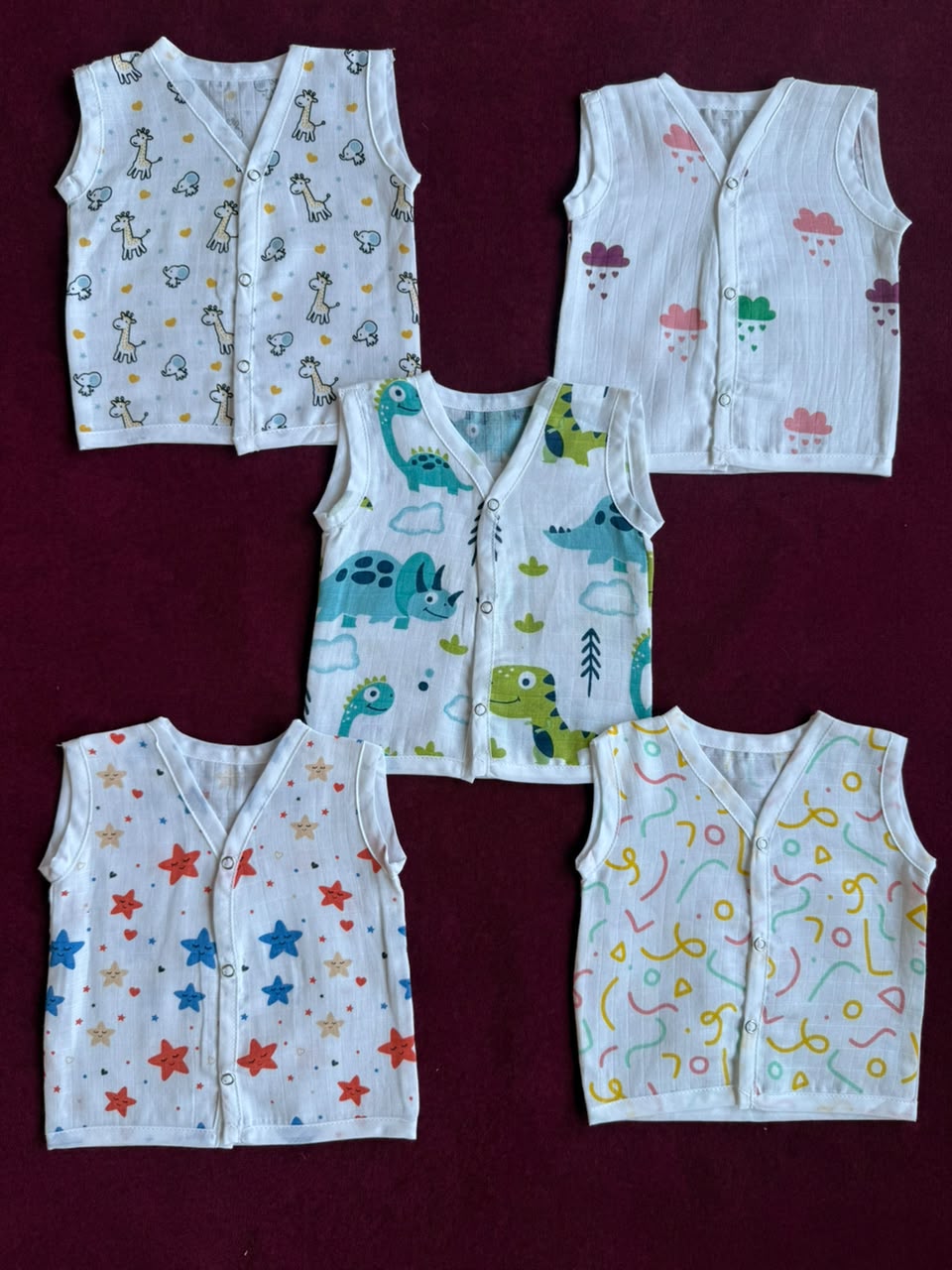 Premium Muslin Baby Jabla Combo (5 pcs) (Assorted)