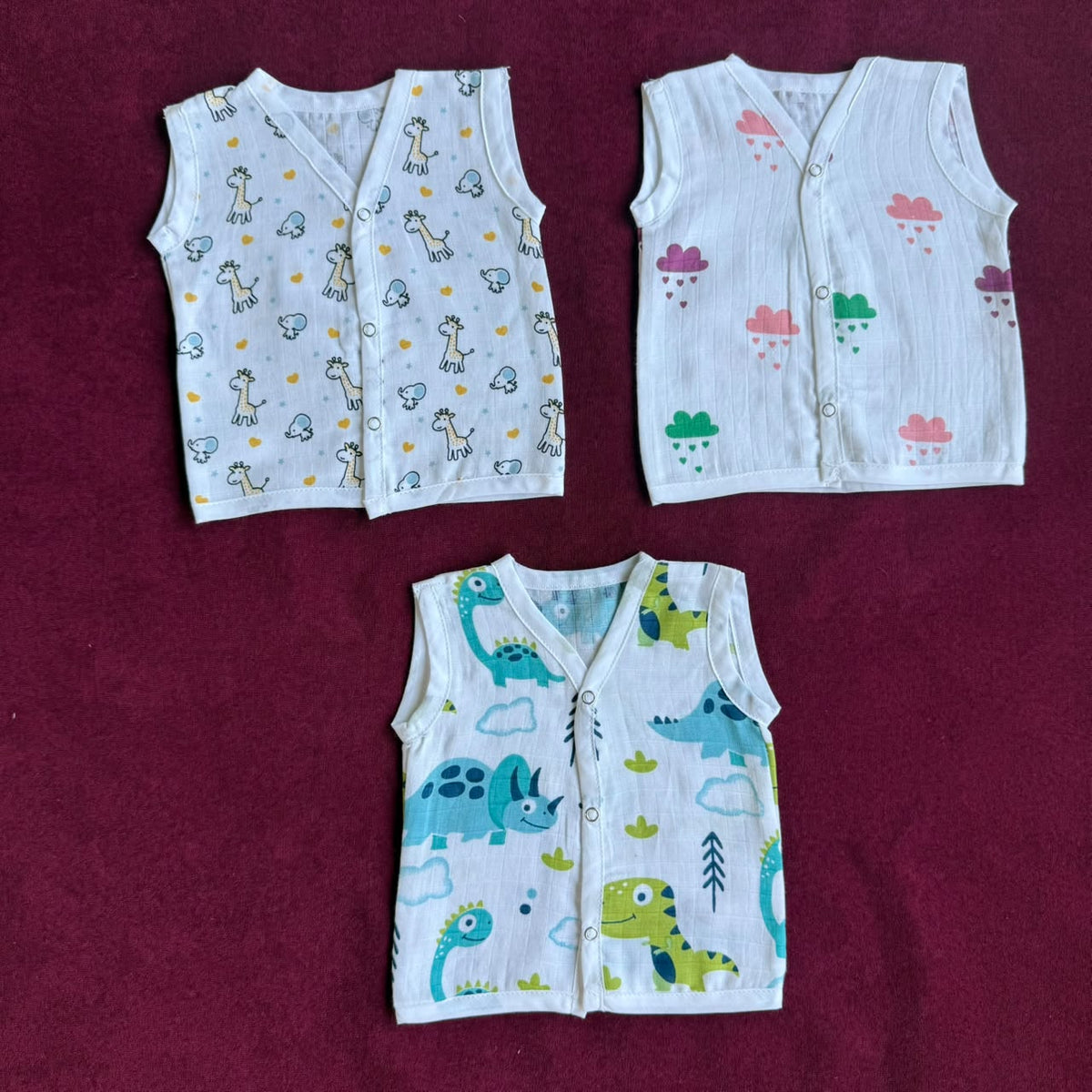 Premium Muslin Baby Jabla Combo (3 pcs) (Assorted)