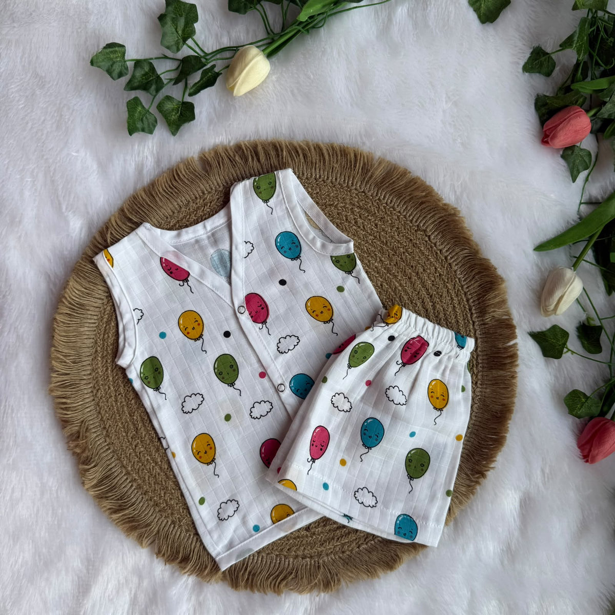 Muslin Jabla and Shorts Set - Balloon