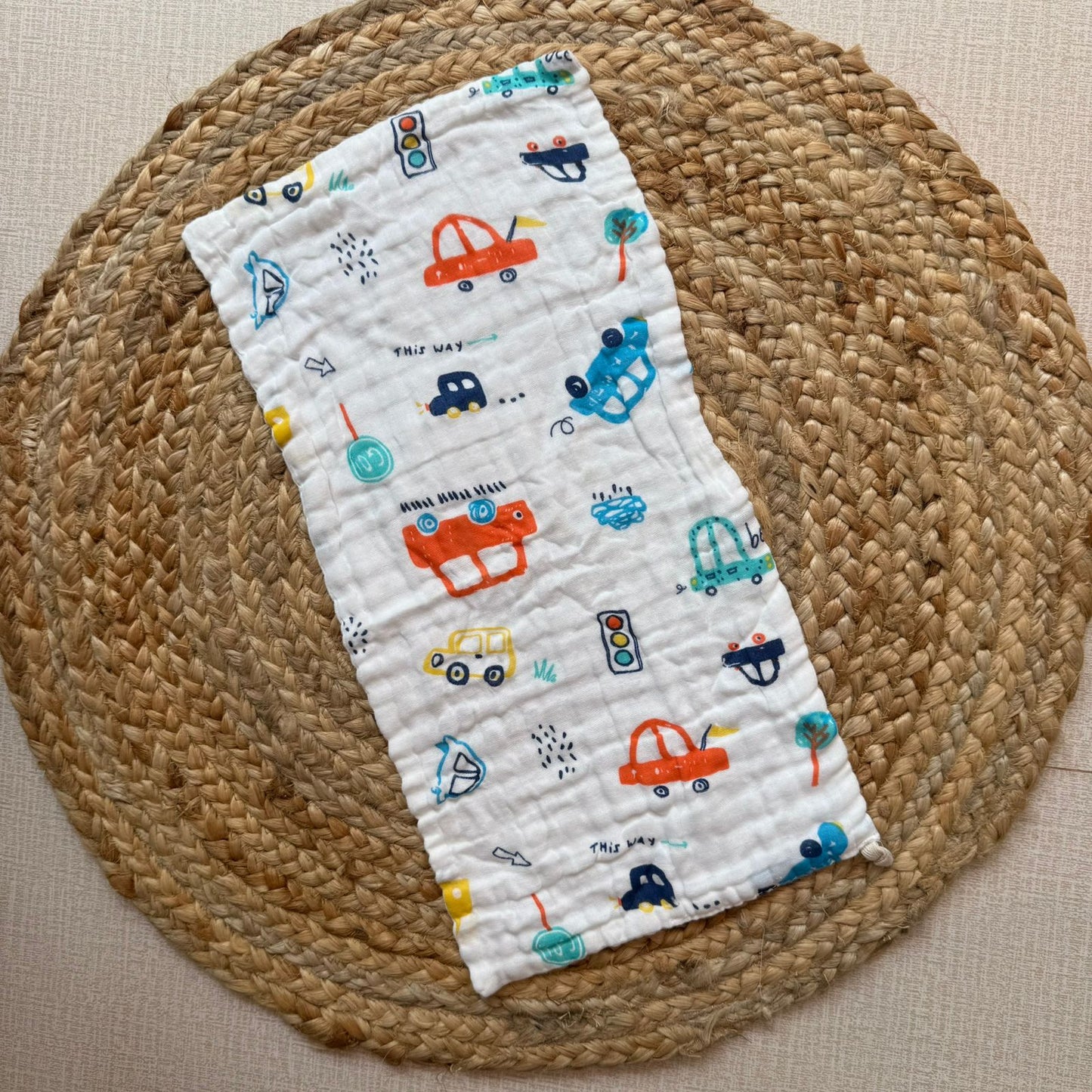Baby Burp Cloth - 6 layer Muslin - Cars
