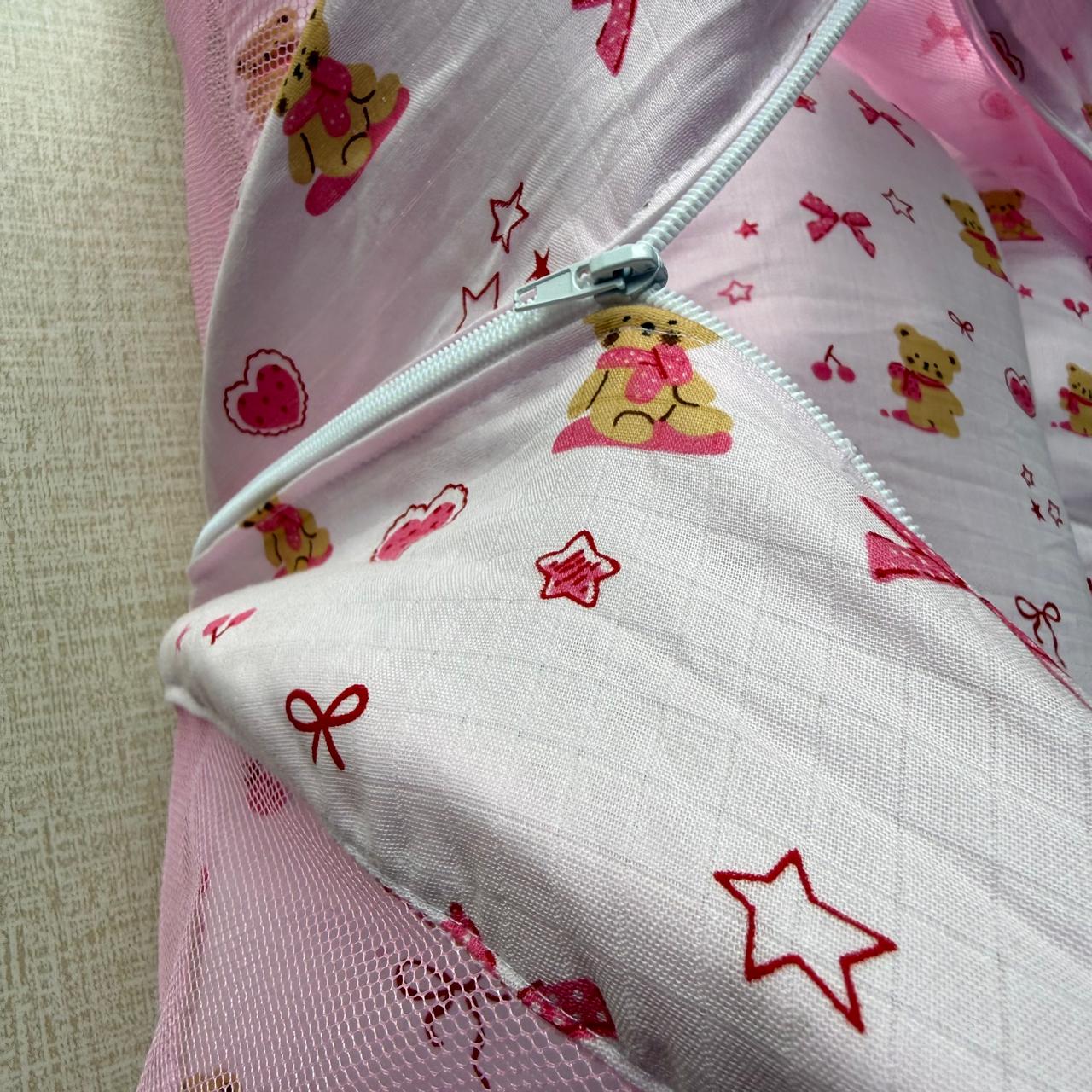 Baby Carry Net Bed - Pink Teddy