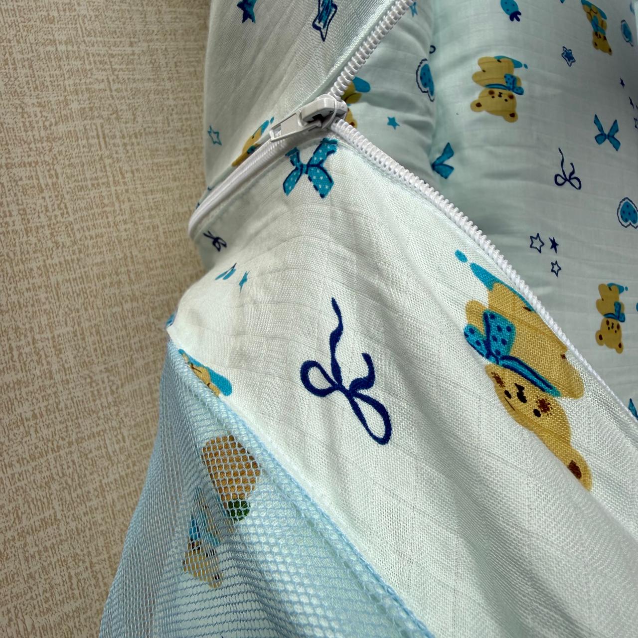 Baby Carry Net Bed -Blue Teddy