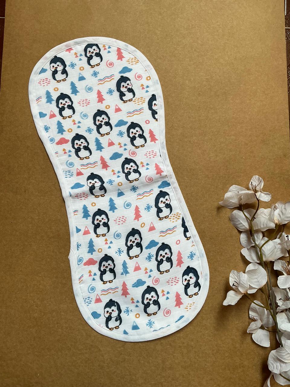 Baby Burp Cloth - 6 layer Muslin - Penguin